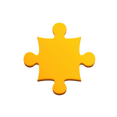 Obraz premium Yellow puzzle part with soft surface texture representing teamwork