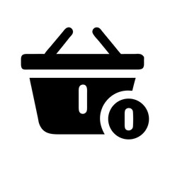 shopping basket glyph  vector flat icon