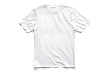 Clean White Crew Neck T-Shirt Isolated on White