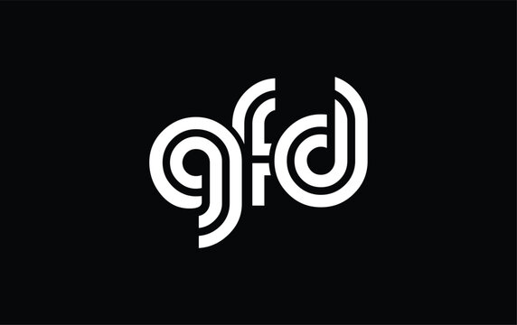 GFD Creative Unique Modern Letter Logo Design. Stylized logo featuring a unique letter design, presenting abstract minimalist aesthetics and modern appeal.