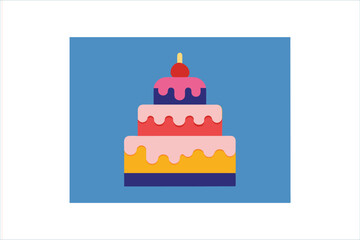Delicious chocolate birthday cake vector illustration for a sweet celebration
