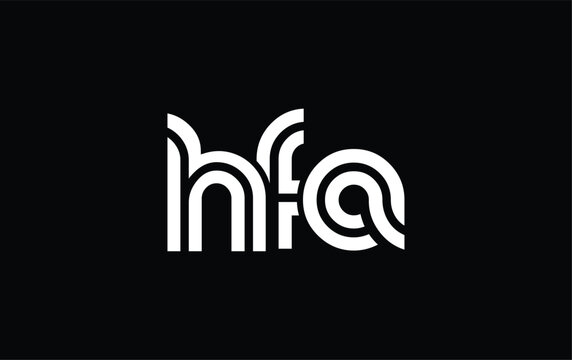 HFA Creative Unique Modern Letter Logo Design. Stylized logo featuring a unique letter design, presenting abstract minimalist aesthetics and modern appeal.