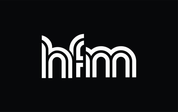 HFM Creative Unique Modern Letter Logo Design. Stylized logo featuring a unique letter design, presenting abstract minimalist aesthetics and modern appeal.