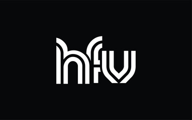 HFV Creative Unique Modern Letter Logo Design. Stylized logo featuring a unique letter design, presenting abstract minimalist aesthetics and modern appeal.
