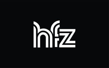 HFZ Creative Unique Modern Letter Logo Design. Stylized logo featuring a unique letter design, presenting abstract minimalist aesthetics and modern appeal.