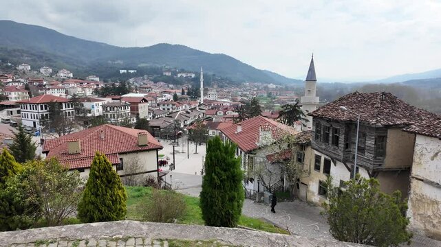 A view of the old Ottoman Houses in the Historical Tarakli Town in Sakarya, Turkey