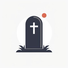Obraz premium Simple grave marker graphic