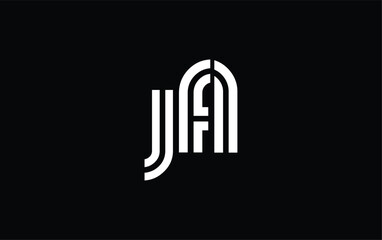 JFL Creative Unique Modern Letter Logo Design. Stylized logo featuring a unique letter design, presenting abstract minimalist aesthetics and modern appeal.