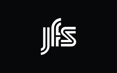 JFS Creative Unique Modern Letter Logo Design. Stylized logo featuring a unique letter design, presenting abstract minimalist aesthetics and modern appeal.