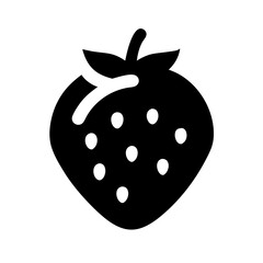 strawberry glyph  vector flat icon