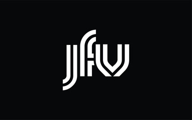 JFV Creative Unique Modern Letter Logo Design. Stylized logo featuring a unique letter design, presenting abstract minimalist aesthetics and modern appeal.