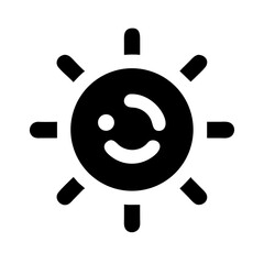 Obraz premium sun glyph vector flat icon