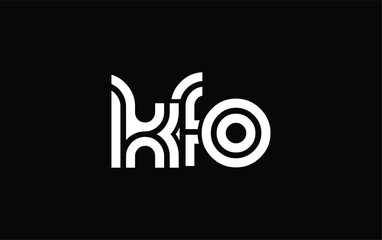 KFO Creative Unique Modern Letter Logo Design. Stylized logo featuring a unique letter design, presenting abstract minimalist aesthetics and modern appeal.