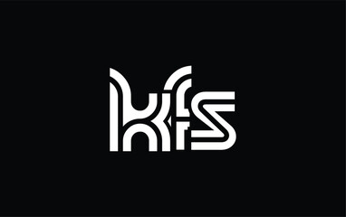 KFS Creative Unique Modern Letter Logo Design. Stylized logo featuring a unique letter design, presenting abstract minimalist aesthetics and modern appeal.