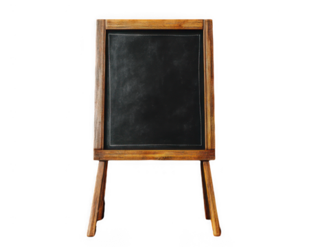 Rustic wooden framed blackboard sign with clean, blank surface for writing