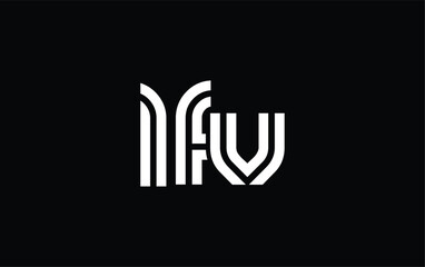 LFV Creative Unique Modern Letter Logo Design. Stylized logo featuring a unique letter design, presenting abstract minimalist aesthetics and modern appeal.