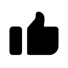 thumbs up glyph  vector flat icon