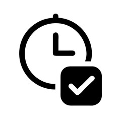 time check glyph  vector flat icon