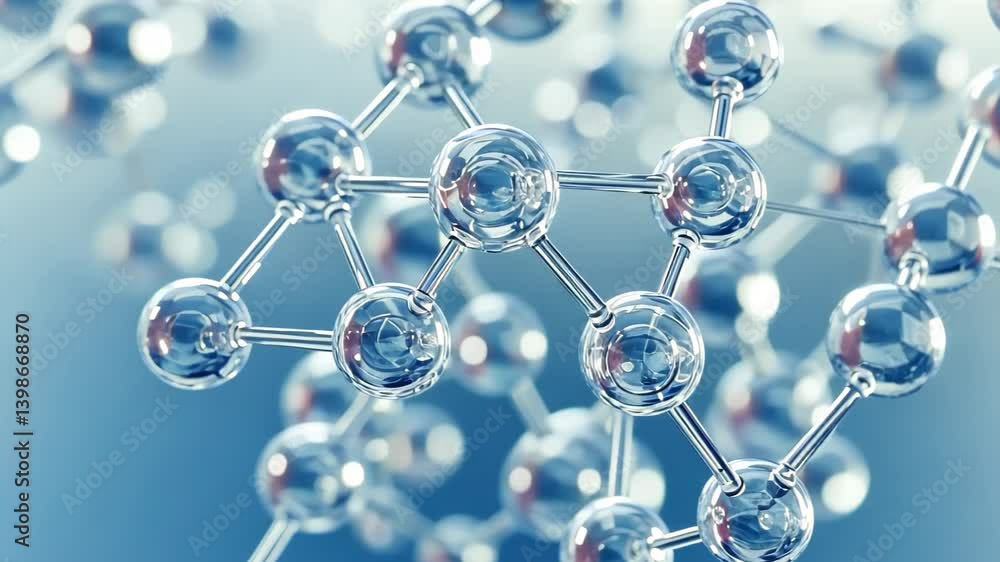 Poster exploring connections in molecular structures through intricate designs and stunning clarity in a hi