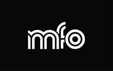 MFO Creative Unique Modern Letter Logo Design. Stylized logo featuring a unique letter design, presenting abstract minimalist aesthetics and modern appeal.