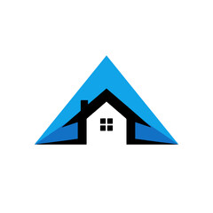 Modern Blue House Logo Design