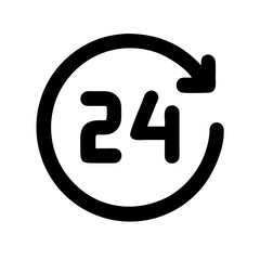 time twenty four glyph  vector flat icon