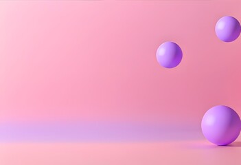 Abstract Gradient Background with Floating Pink and Purple Spheres