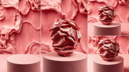 Podium with goods. Illustration