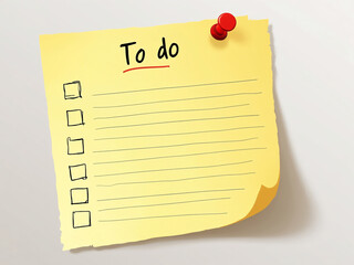 yellow sticky note, to do