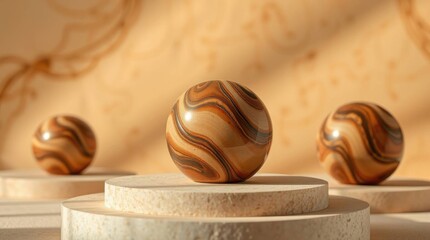 Podium with goods. Illustration