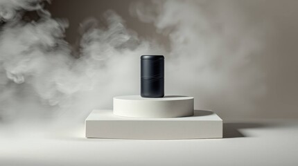 Podium with goods. Illustration