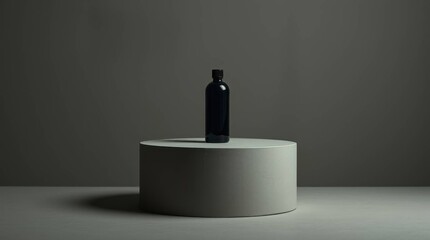 Podium with goods. Illustration