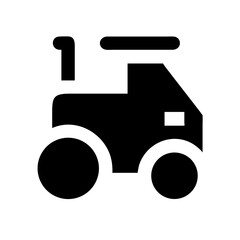 tractor glyph  vector flat icon