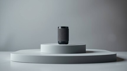 Podium with goods. Illustration