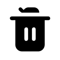 trash glyph  vector flat icon