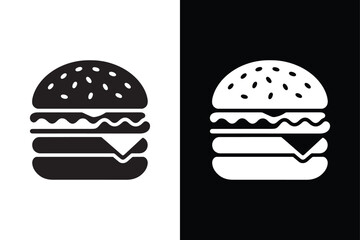Burger icon vector on White Background ,Vector Art Illustration on white background.