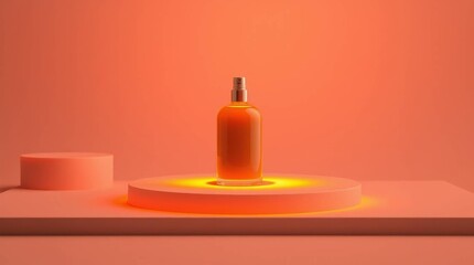 Podium with goods. Illustration