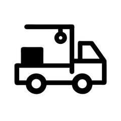 truck loading  vector flat icon