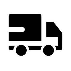 truck moving glyph  vector flat icon