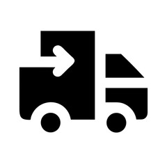 truck moving glyph  vector flat icon