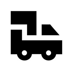 truck side glyph  vector flat icon