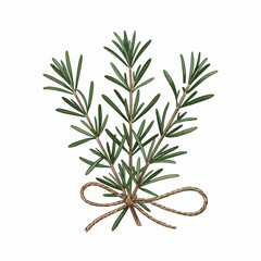 Naklejka premium Rustic Rosemary Sprigs Botanical Wall Art