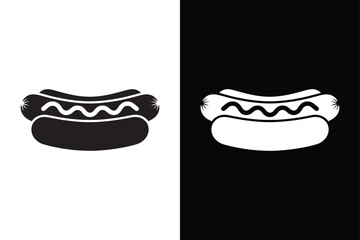 Hot dog icon vector on White Background ,Vector Art Illustration on white background.