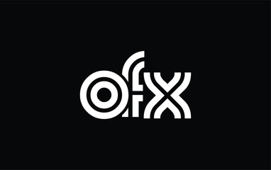 OFX Creative Unique Modern Letter Logo Design. Stylized logo featuring a unique letter design, presenting abstract minimalist aesthetics and modern appeal.