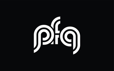 Fototapeta premium PFQ Creative Unique Modern Letter Logo Design. Stylized logo featuring a unique letter design, presenting abstract minimalist aesthetics and modern appeal.