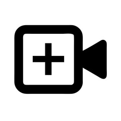 Obraz premium video plus glyph vector flat icon