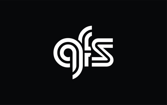 QFS Creative Unique Modern Letter Logo Design. Stylized logo featuring a unique letter design, presenting abstract minimalist aesthetics and modern appeal.