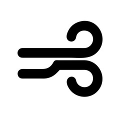 wind glyph  vector flat icon