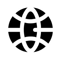 world glyph  vector flat icon