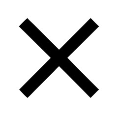 x glyph  vector flat icon